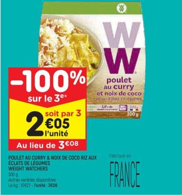 Weight Watchers - Poulet Au Curry & Noix De Coco Riz Aux Eclats De Legumes