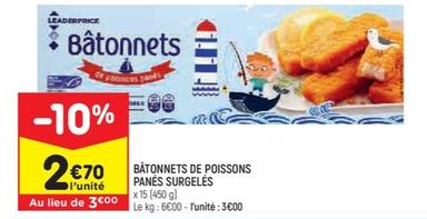 Bâtonnets De Poissons Panés Surgelés