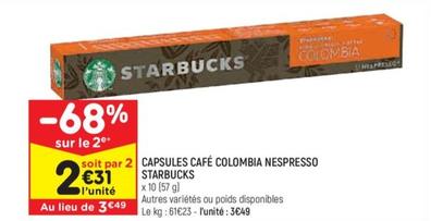 Starbucks - Capsules Café Colombia Nespresso
