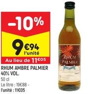 Palmier - Rhum Ambre 40% Vol.