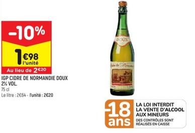 Doux - Igp Cidre De Normandie Doux 2% Vol.