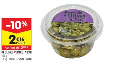 olives vertes a'lail