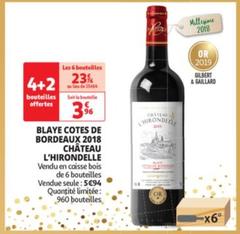 Château L'hirondelle - Blaye Cotes De Bordeaux 2018