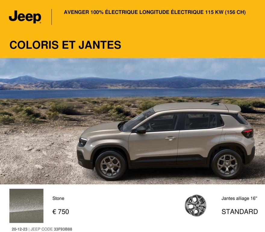 Jeep - Coloris Et Jantes offre sur Jeep
