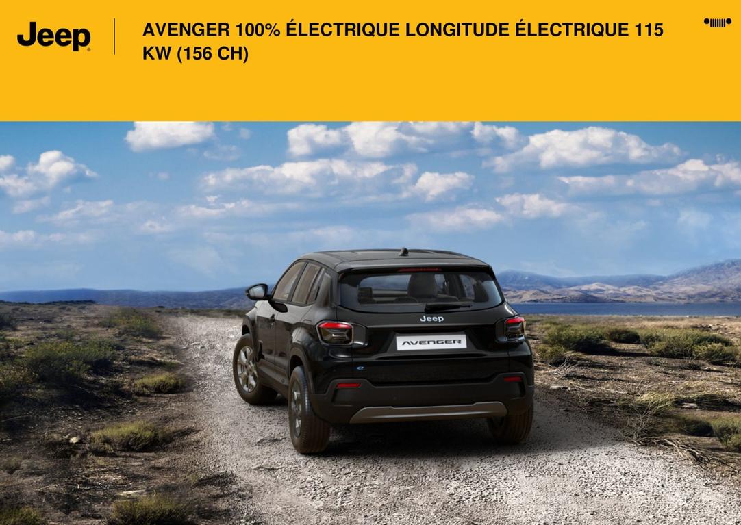 Jeep - Avenger 100% Électrique Longitude Électrique 115 Kw offre sur Jeep