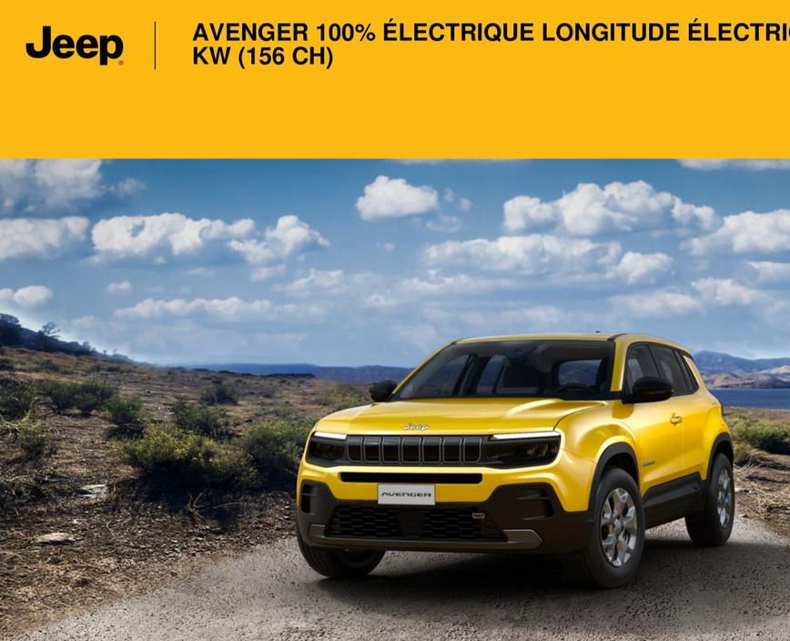 Jeep - Avenger 100% Électrique Longitude Électri Kw offre sur Jeep