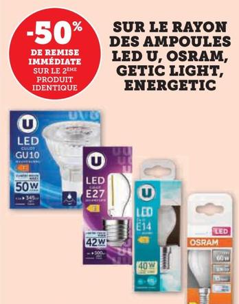 U - Sur Le Rayon Des Ampoules Led U, Osram, Getic Light, Energetic