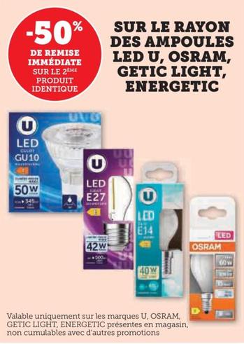 U - Sur Le Rayon Des Ampoules Led U, Osram, Getic Light, Energetic