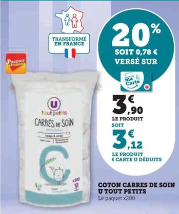 Coton Carres De Soin U Tout Petits