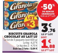 Biscuits Granola Chocolat Au Lait