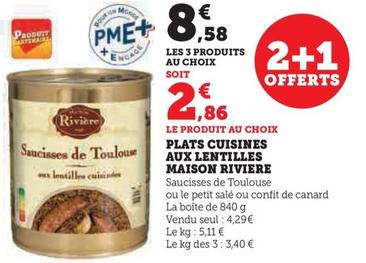 maison riviere - plats cuisines aux lentilles