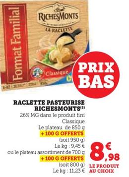 raclette pasteurise