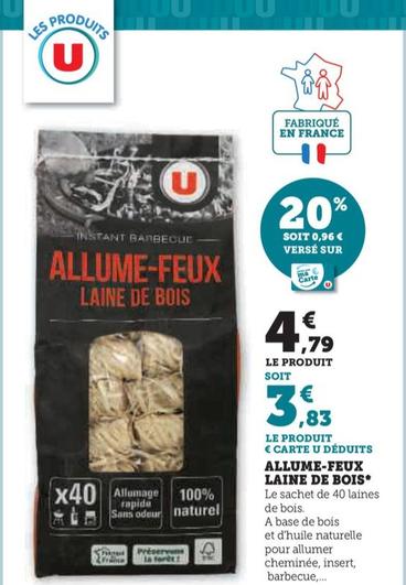 U - Allume-feux Laine De Bois
