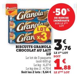 Biscuits Granola Chocolat Au Lait