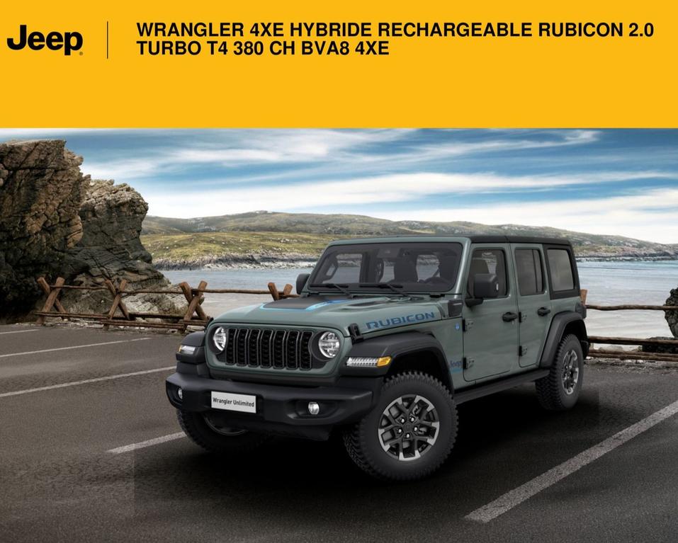 Jeep - Wrangler 4xe Hybride Rechargeable Rubicon 2.0 Turbo T4 380 Ch Bva8 4xe offre sur Jeep
