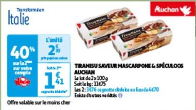 Auchan - Tiramisu Saveur Mascarpone & Spéculoos