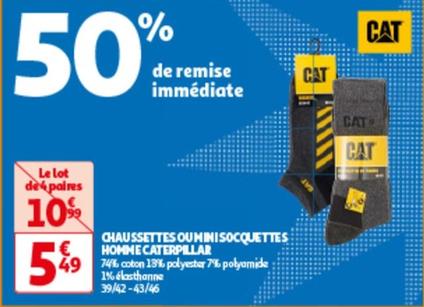 cat - chaussettes ouminisocquettes homme caterpillar