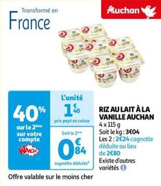 Auchan - Riz Au Lait À La Vanille