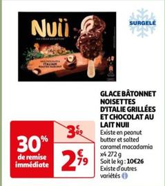 Nuii - Glace Bâtonnet Noisettes D'italie Grillées Et Chocolat Au Lait