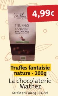 la chocolaterie mathez - truffes fantaisie nature
