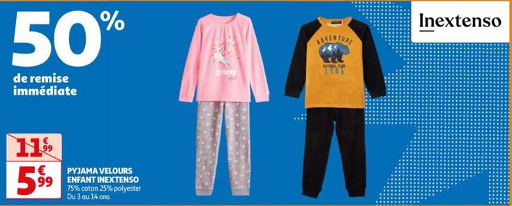 inextenso - pyjama velours enfant