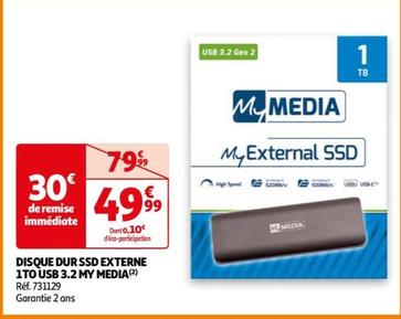media - disque dur ssd externe 1to usb 3.2 my
