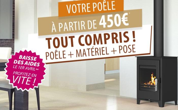 Poêle + Matériel + Pose offre à 450€ sur Leroy Merlin