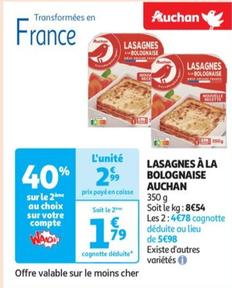 Auchan - Lasagnes À La Bolognaise