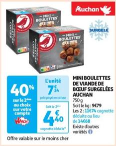 Auchan - Mini Boulettes De Viande De Boeuf Surgelées - Promo et Caractéristiques