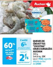 Auchan - Queues De Crevettes "cocktail" Crues Surgelées