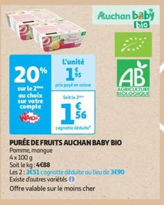 Auchan - Purée De Fruits Baby Bio