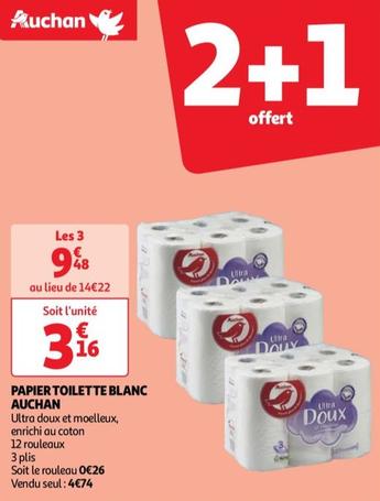 Auchan - Papier Toilette Blanc