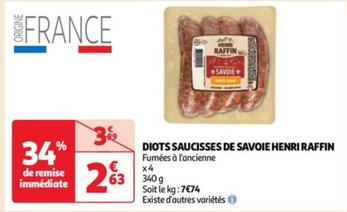 Diots Saucisses De Savoie