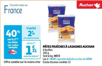 Auchan - Pâtes Fraîches À Lasagnes