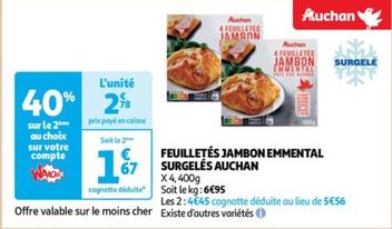 auchan - feuilletés jambon emmental surgelé