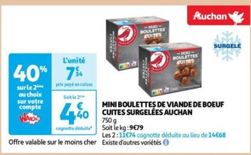Auchan - Mini Boulettes De Viande De Boeuf Cuites Surgelées