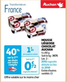 Auchan - Mousse Liégeoise Chocolat