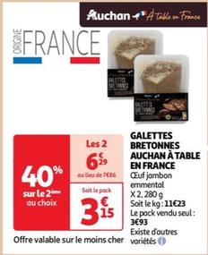 auchan - galettes bretonnes à table en france