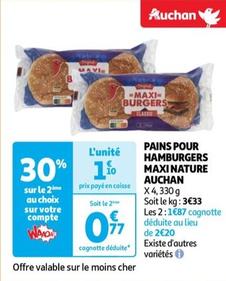 Auchan - Pains Pour Hamburgers Maxi Nature