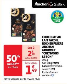 Auchan - Chocolat Au Lait Façon Rocher Filière