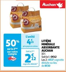 Auchan - Litière Minérale Absorbante