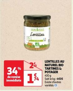 Tartines & Potager - Lentilles Au Naturel Bio