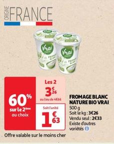 Vrai - Fromage Blanc Nature Bio