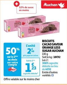 Auchan - Biscuits Cacao Saveur Orange Less Sugar