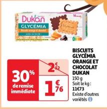 dukan - biscuits glycemia orange et chocolat