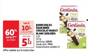 gerlinea - barre encas equilibree chocolat noir et blanc: la pause gourmande équilibrée et délicieuse à petit prix !