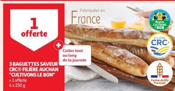 Auchan - 3 Baguettes Saveur Crco