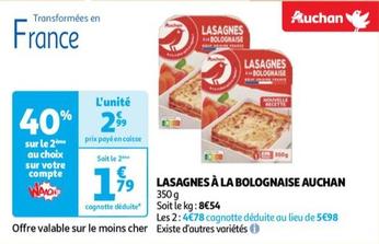 Auchan - Lasagnes À La Bolognaise