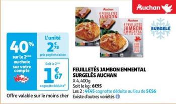 Auchan - Feuilletés Jambon Emmental Surgelés