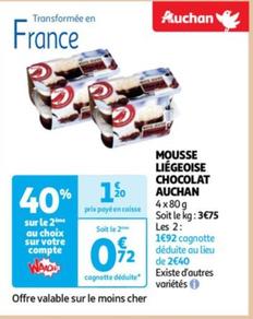 Auchan - Mousse Liégeoise Chocolat